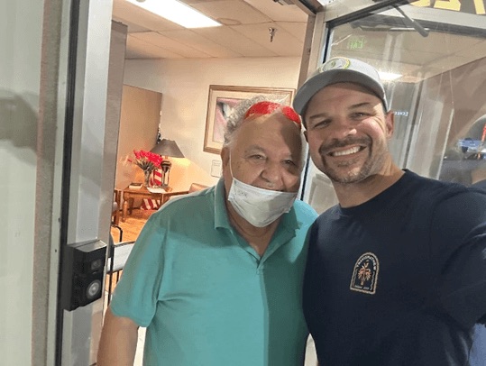 Derrick with Dr. Sidawi after emergency treatment on his Orlando vacation